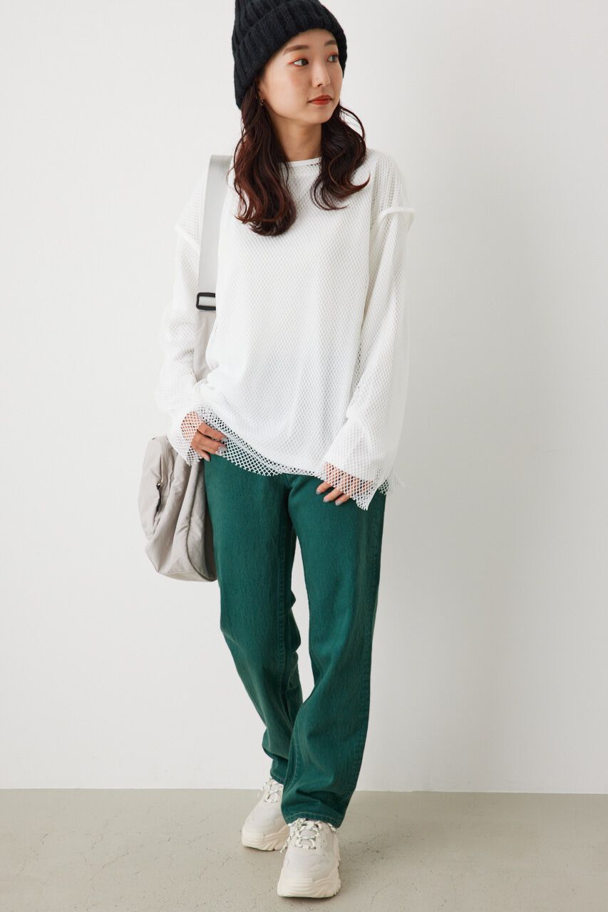 RODEO CROWNS「L/S メッシュトップスセット」|Tシャツ・カットソー|O/WHT1