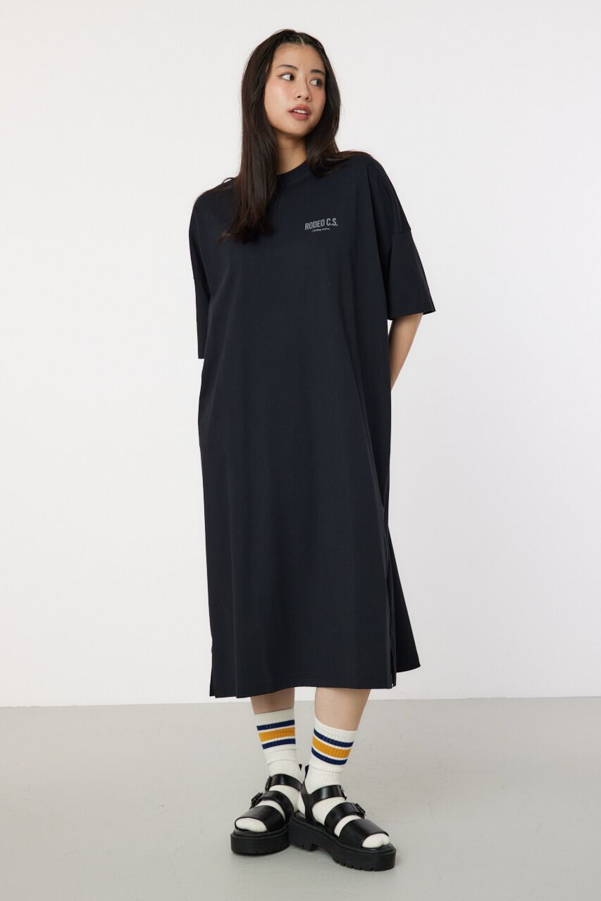 RODEO CROWNS「サガラワッペン ロゴ Tワンピース」|ワンピース|BLK