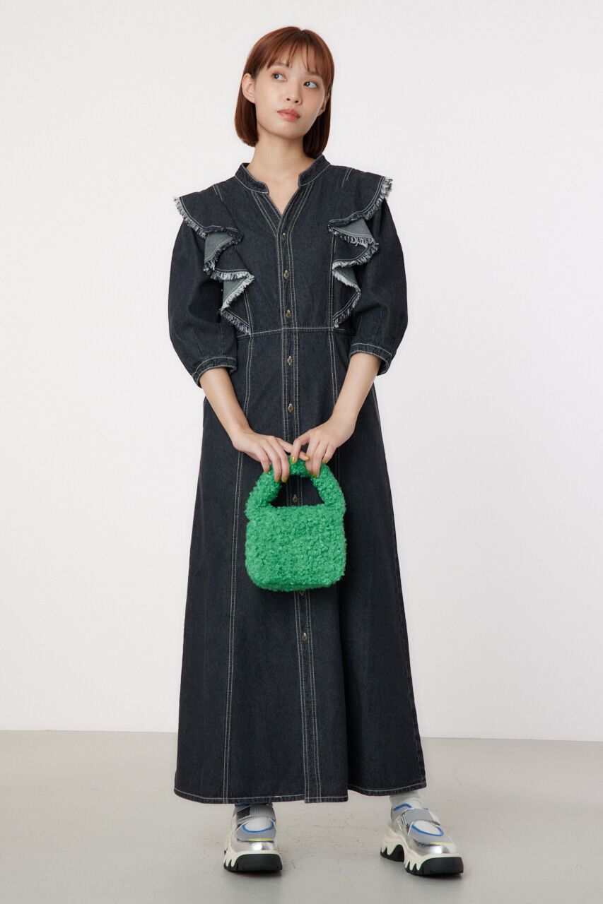 RODEO CROWNS「フリルデザインデニムロングワンピース」|ワンピース|