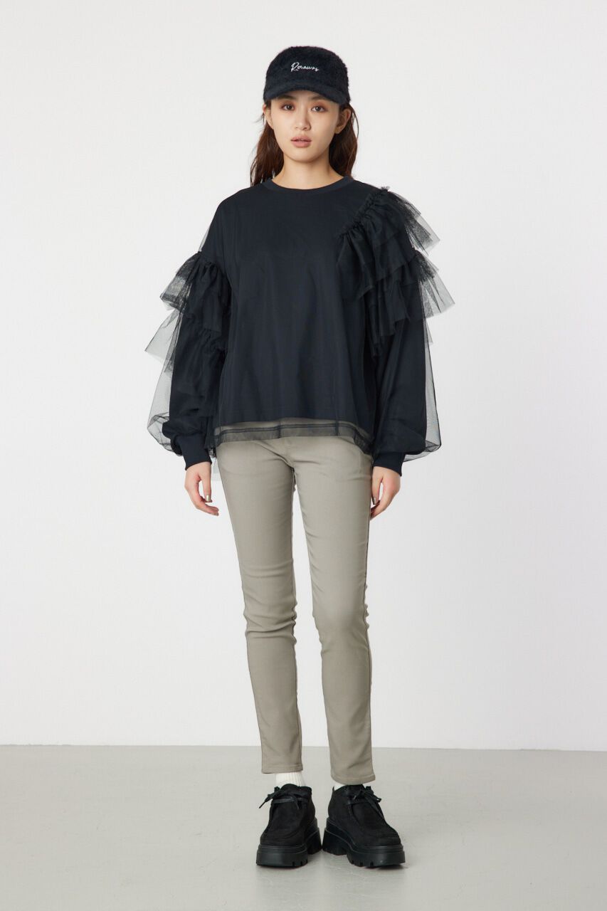 RODEO CROWNS「チュールレイヤードフリルスウェット」|パーカー|