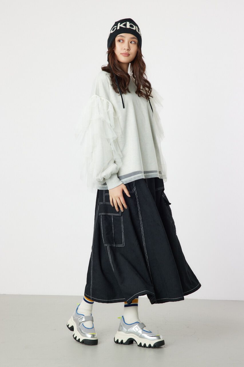 RODEO CROWNS「チュールレイヤードフリルスウェット」|パーカー|