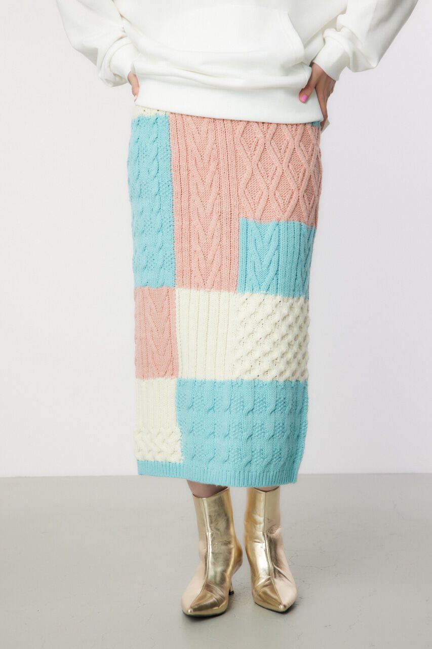 RODEO CROWNS「Custom ケーブルニット スカート」|その他|柄PNK5