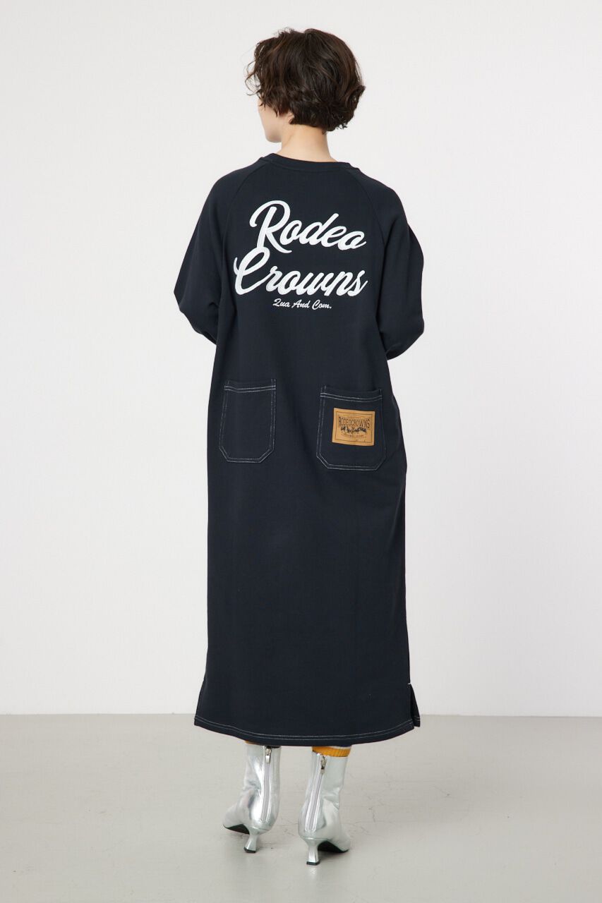 RODEO CROWNS「ラグランカラーステッチワンピース」|ワンピース|BLK