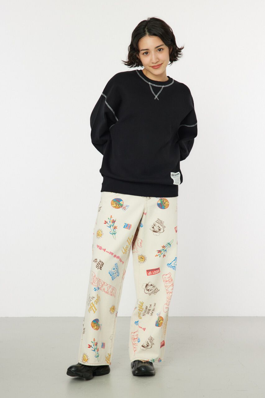 RODEO CROWNS「スウェットライクカラーステッチニットトップス」|ニット・セーター|