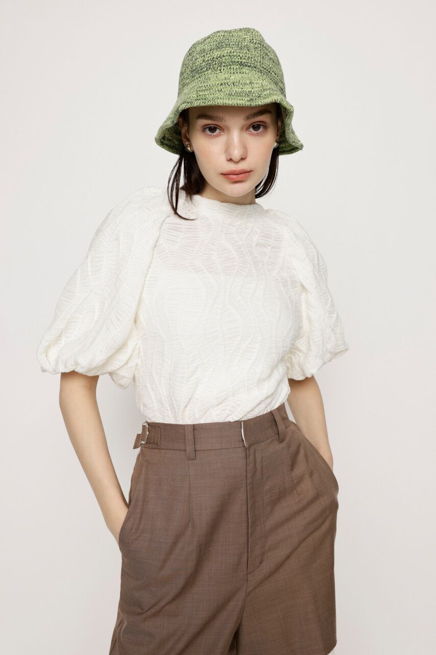 SLY「CUT LACE PUFF SLEEVE トップス」|Tシャツ・カットソー|