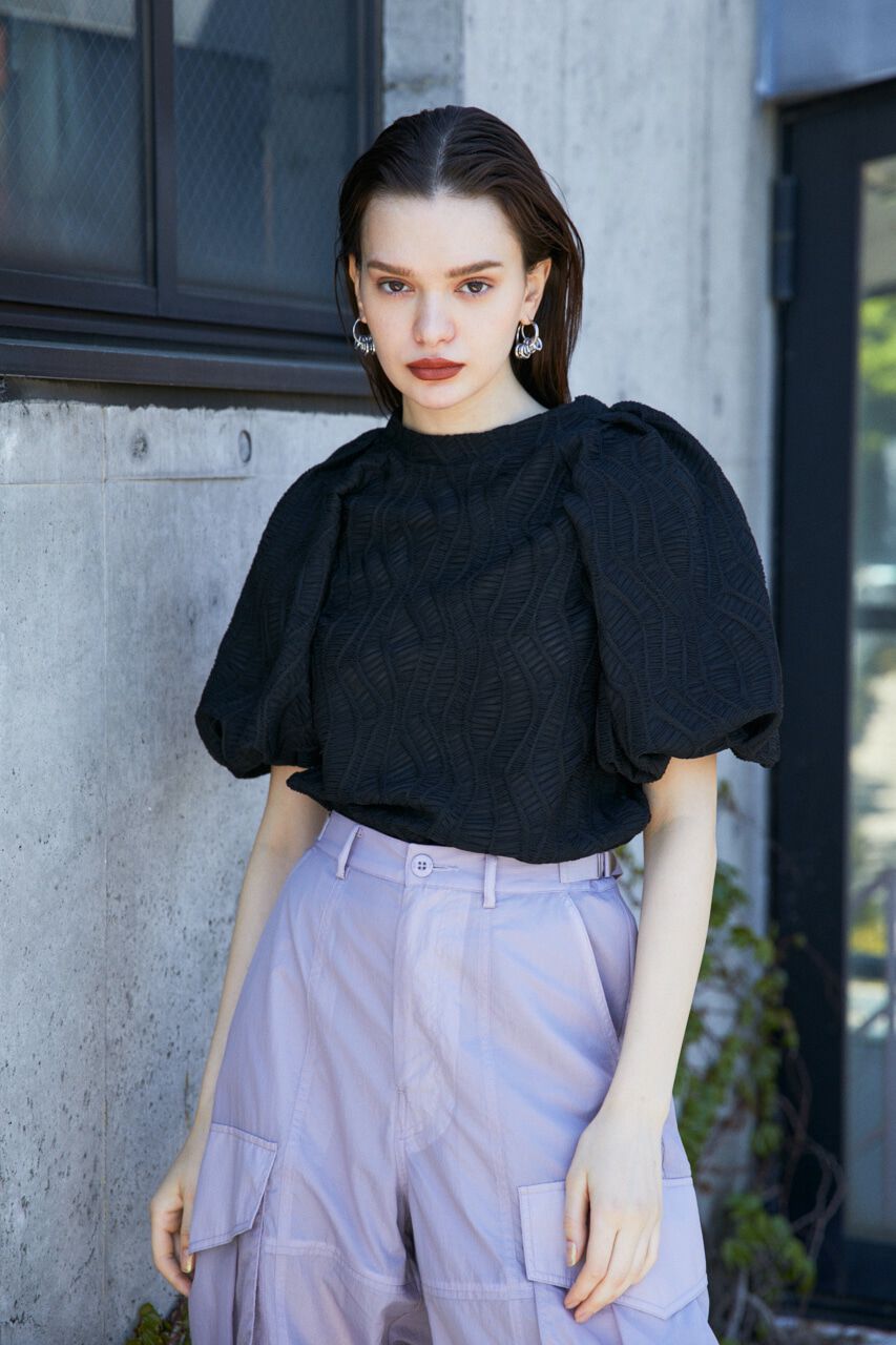 SLY「CUT LACE PUFF SLEEVE トップス」|Tシャツ・カットソー|