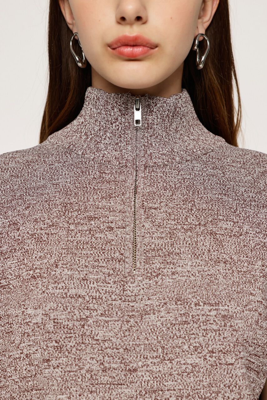 SLY「HALF ZIP KNIT トップス」|タンクトップ|