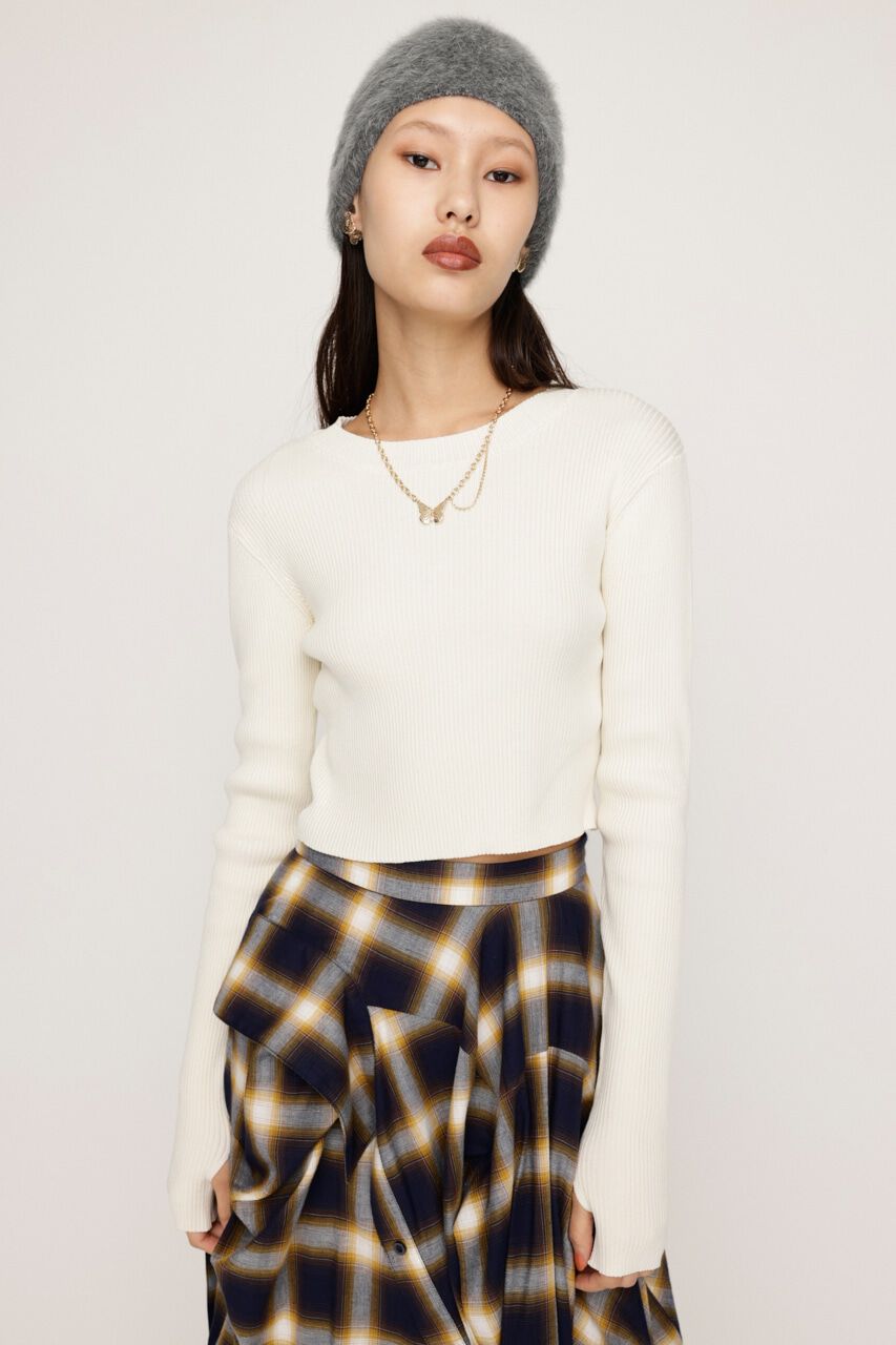 SLY「BASIC RIB トップス」|ニット・セーター|O/WHT1