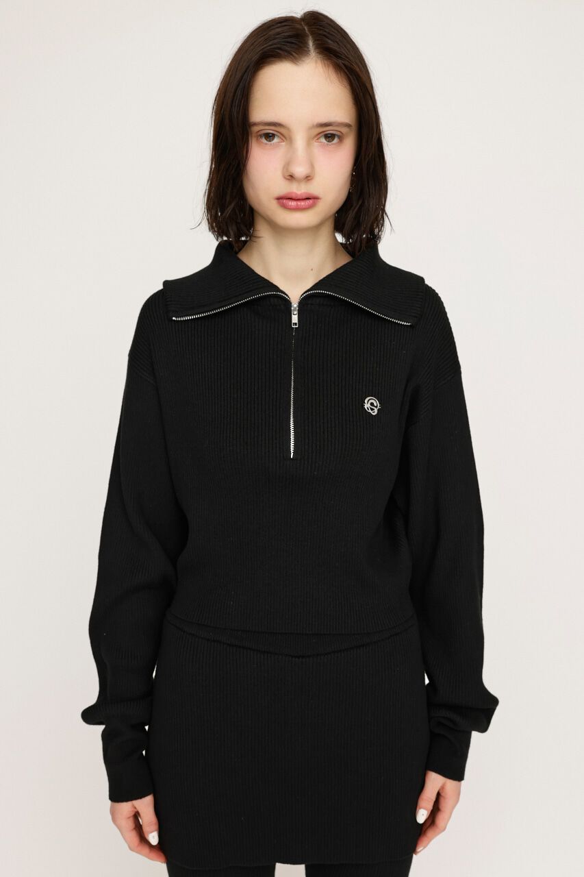 SLY「FRONT ZIP KNIT トップス」|ニット・セーター|