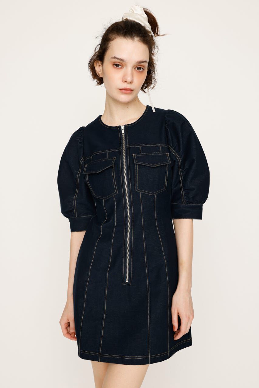 SLY「BICOLOR STITCH ショートワンピース」|ワンピース|