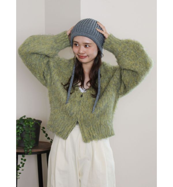 Ungrid「イヤーフラップニット帽」|ニット帽|チャコールグレー