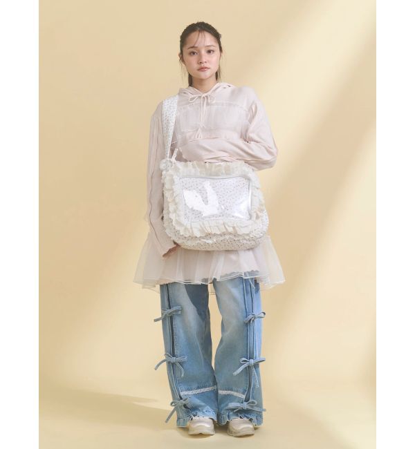 merry jenny「バレルレッグリボンデニムパンツ」|デニム|