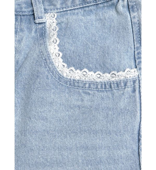 merry jenny「バレルレッグリボンデニムパンツ」|デニム|