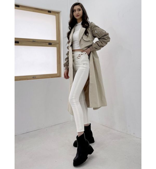 GYDA「3WAY mix material トレンチコート」|トレンチコート|