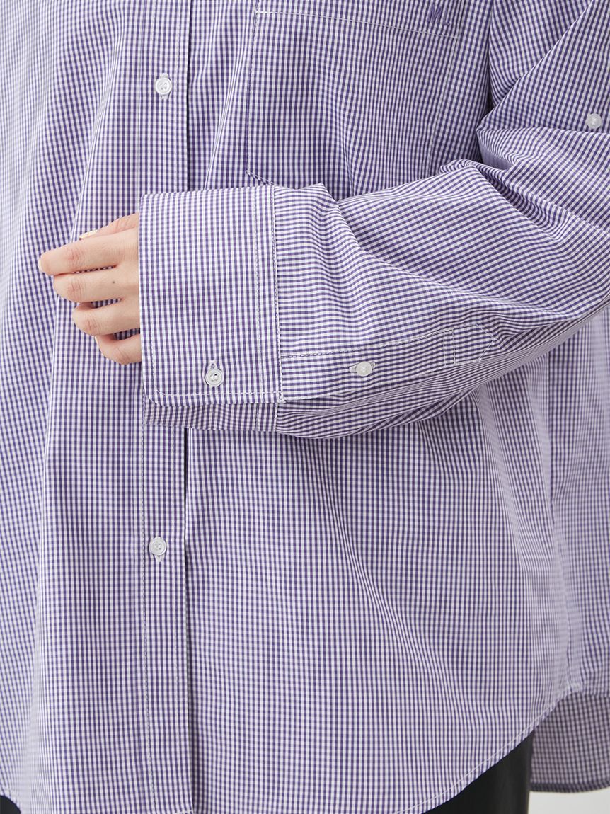 Mila Owen「タブスリーブ釦ダウン柄シャツ」|シャツ・ブラウス|