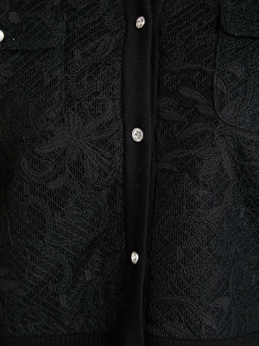 CELFORD「【セットアップ対応】チュール刺繍ドッキングカーディガン」|カーディガン|