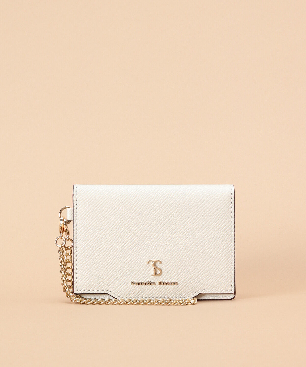 Samantha Thavasa「シンプルラメ パスケース」|定期入れ|オフホワイト