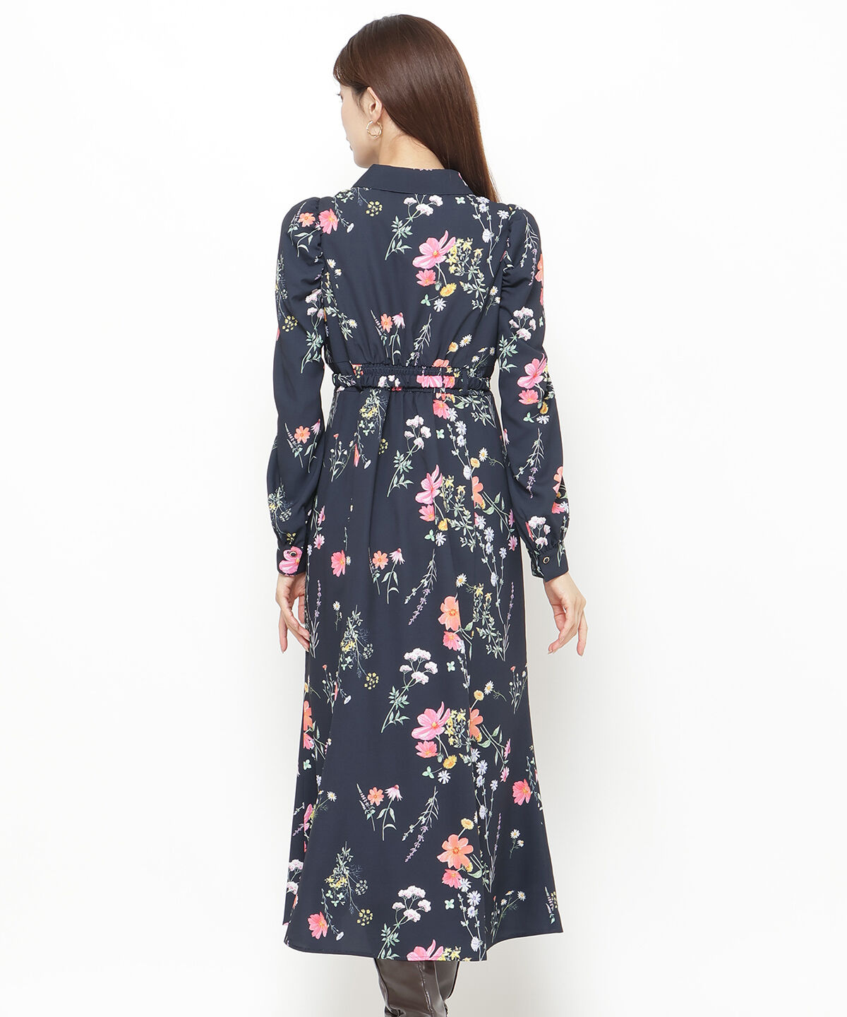 アンドクチュール「コスモスガーデンプリントシャツワンピース」|ワンピース|