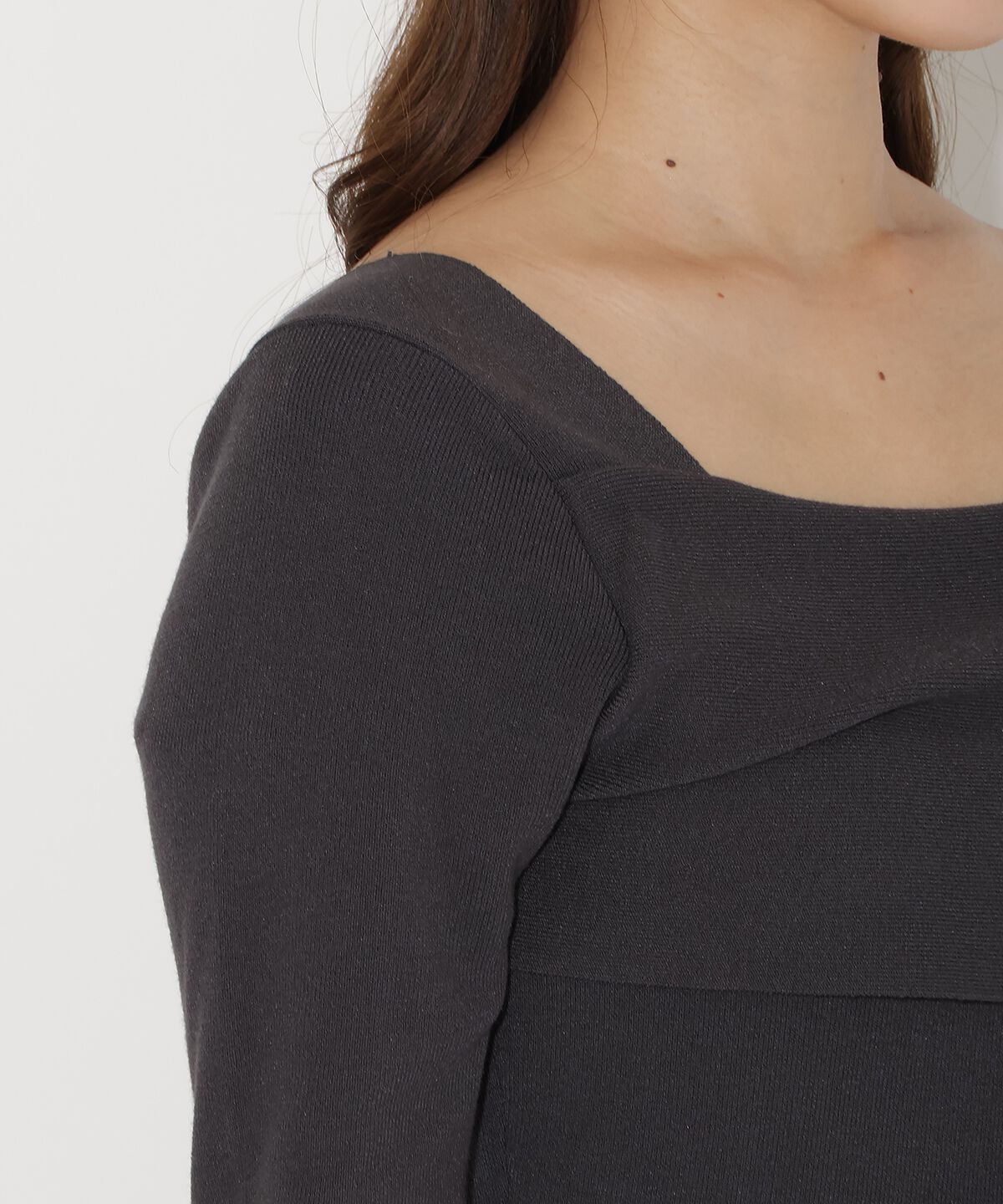 アンドクチュール「ショルダーリボンニットドッキングワンピース」|ワンピース|