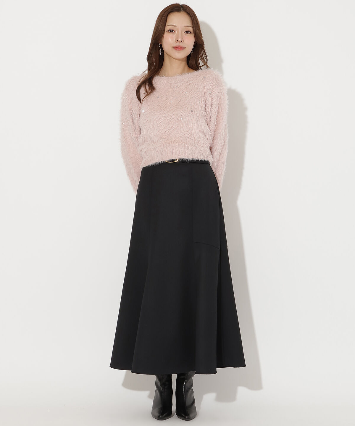 アンドクチュール「ビジューフェザーニットプルオーバー」|ニット・セーター|