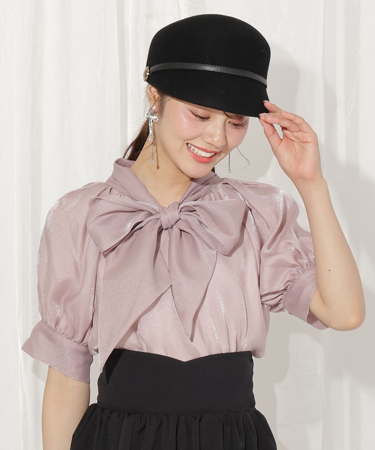 WILLSELECTION「リボンタイラグランパフブラウス」|シャツ・ブラウス|