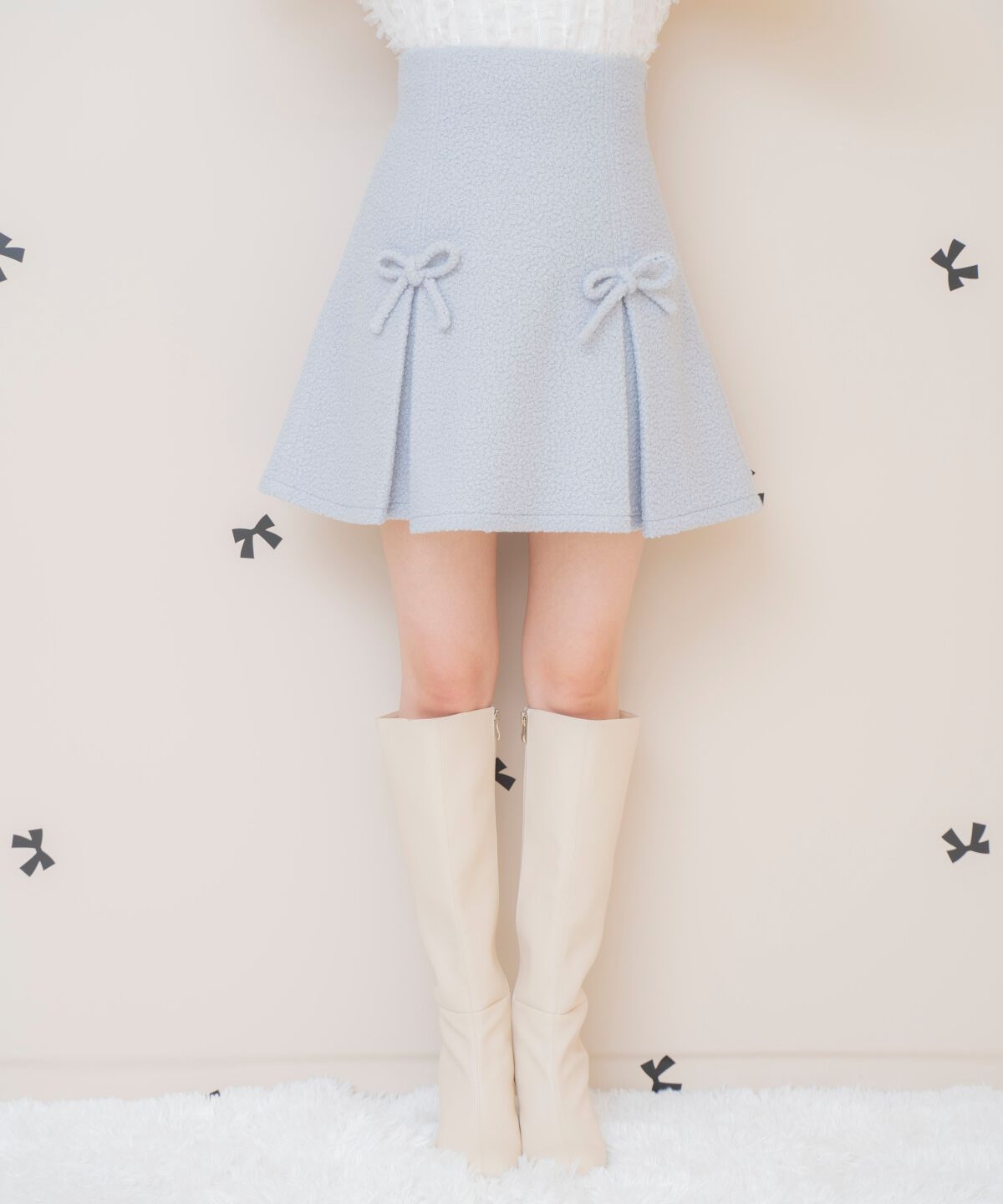 WILLSELECTION「ボックスタックボアミニスカート」|フレア|