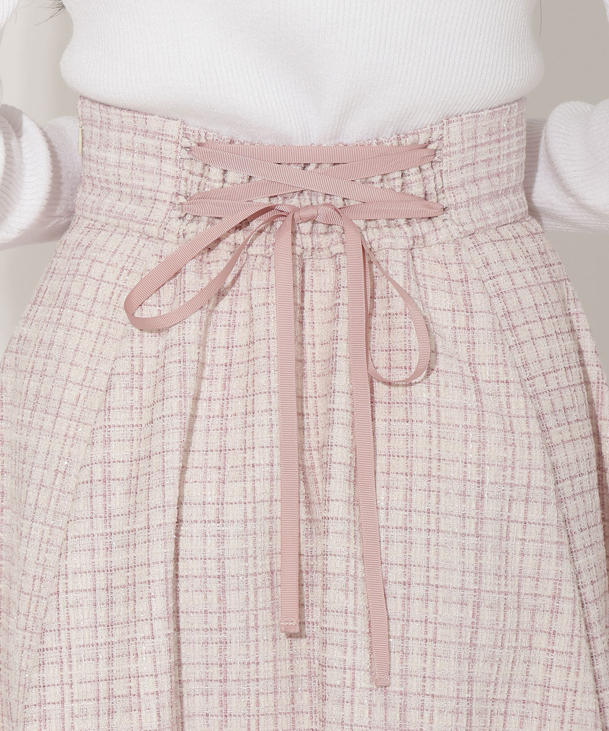 WILLSELECTION「バックスピンドルラメツイードフレアスカート」|フレア|