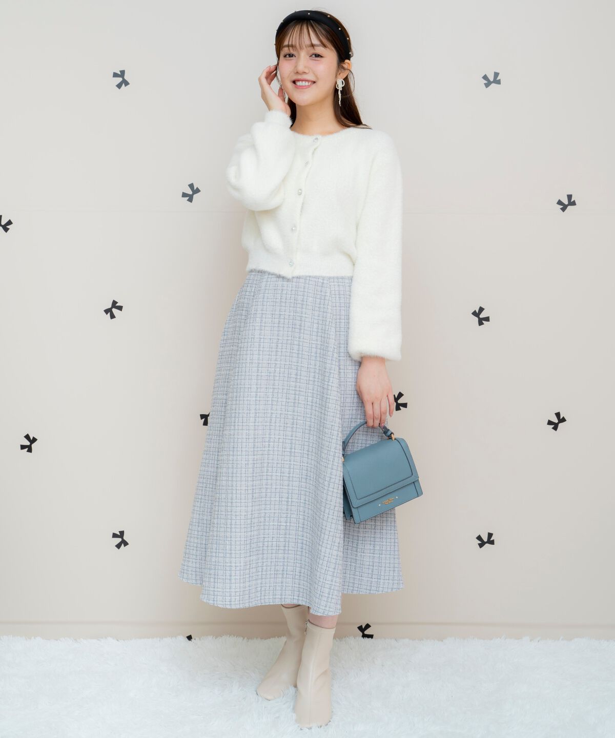 WILLSELECTION「バックスピンドルラメツイードフレアスカート」|フレア|