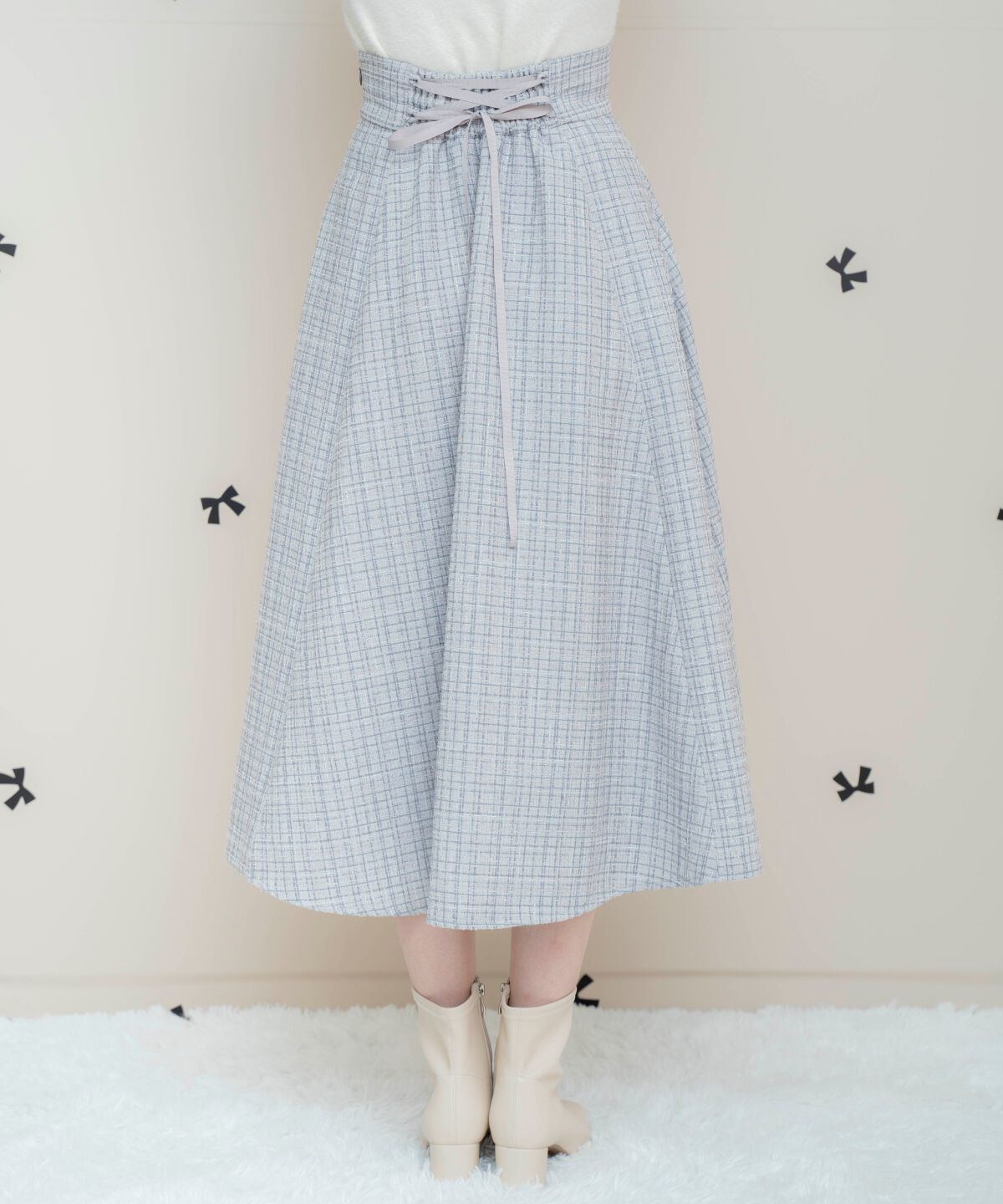 WILLSELECTION「バックスピンドルラメツイードフレアスカート」|フレア|