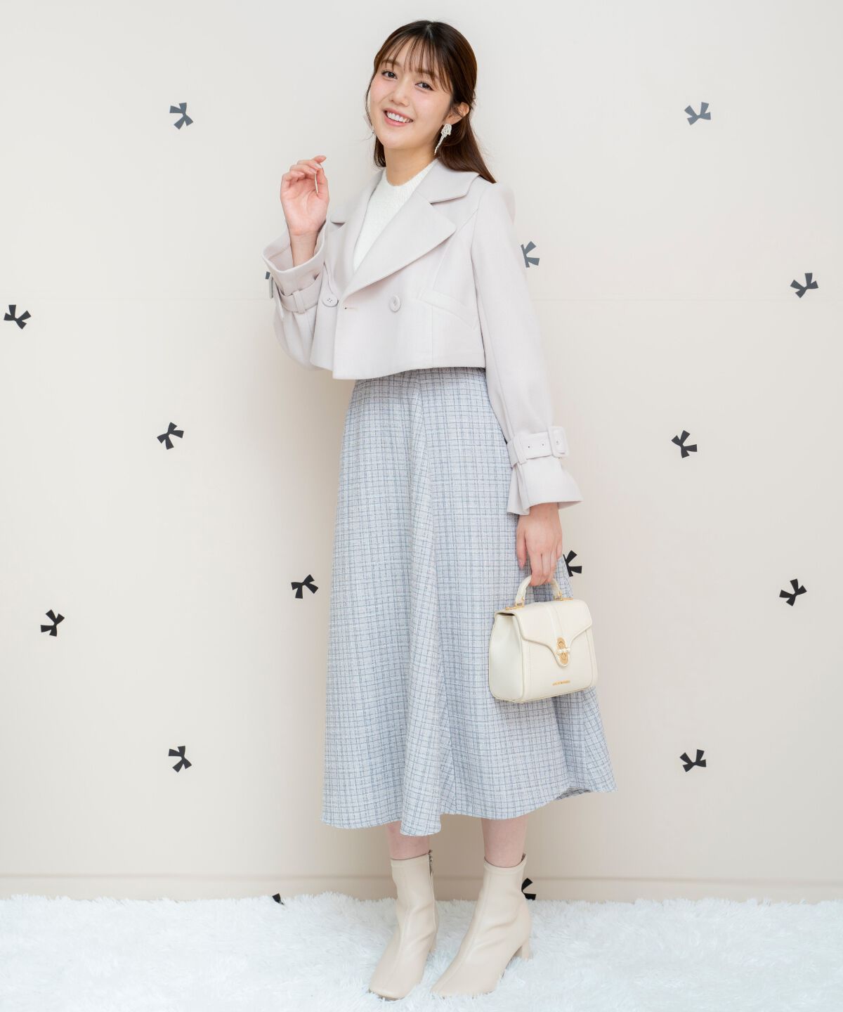 WILLSELECTION「バックスピンドルラメツイードフレアスカート」|フレア|