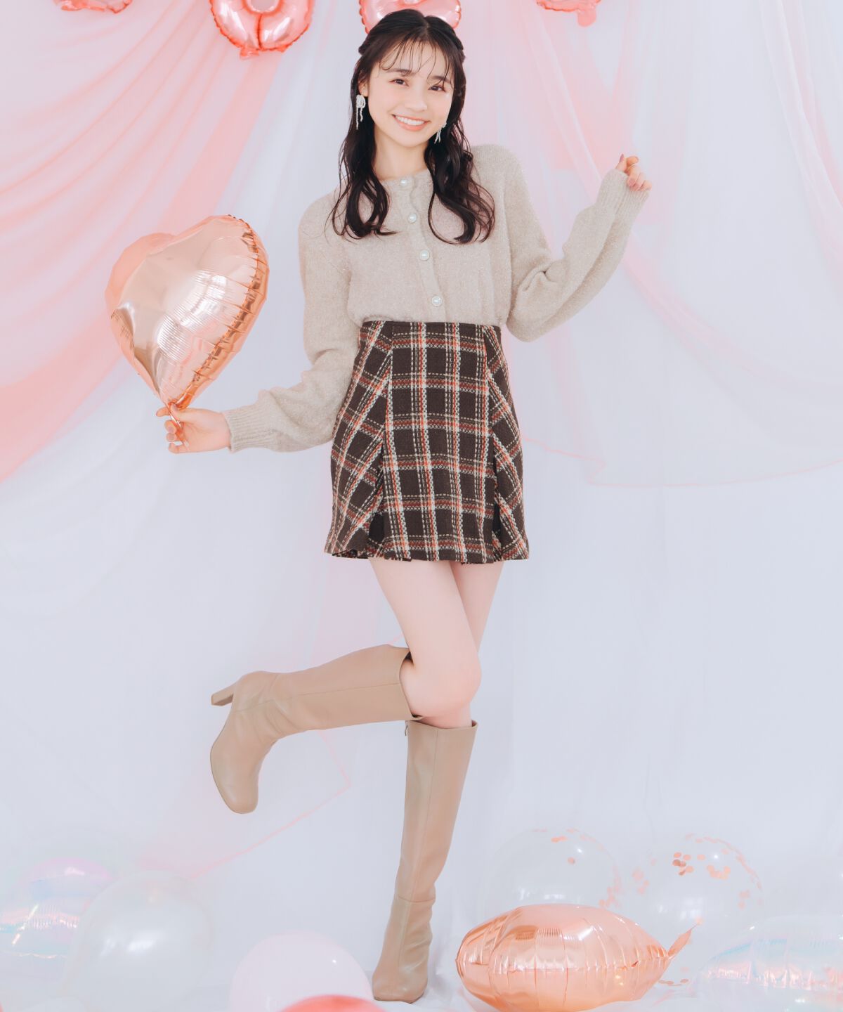 WILLSELECTION「パールボタンラメカーディガン」|カーディガン|