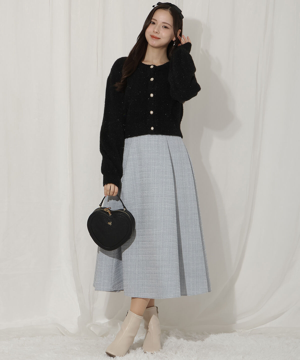 WILLSELECTION「パールボタンラメカーディガン」|カーディガン|