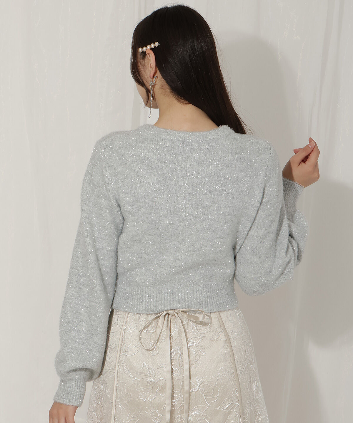 WILLSELECTION「パールボタンラメカーディガン」|カーディガン|