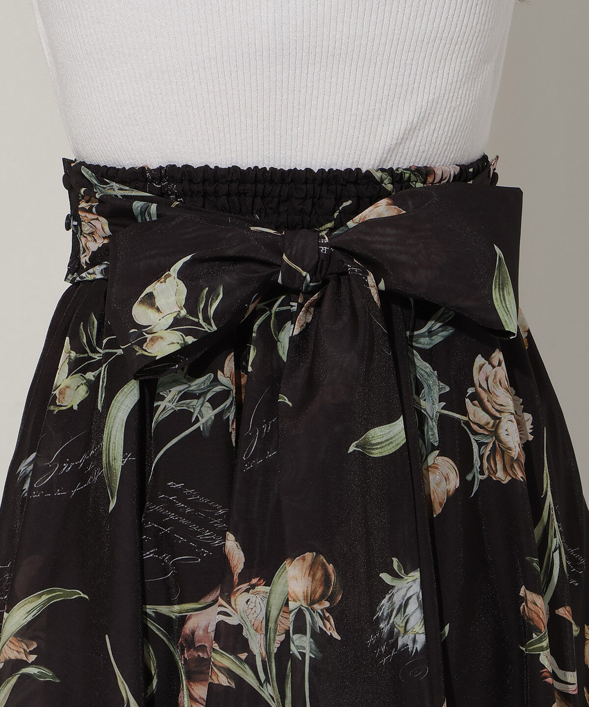 WILLSELECTION「ビッグリボンシアーフラワースカート」|フレア|