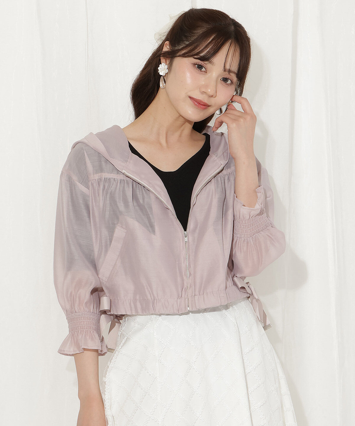 WILLSELECTION「キャンディスリーブシアーパーカー」|ブルゾン・スタジャン|