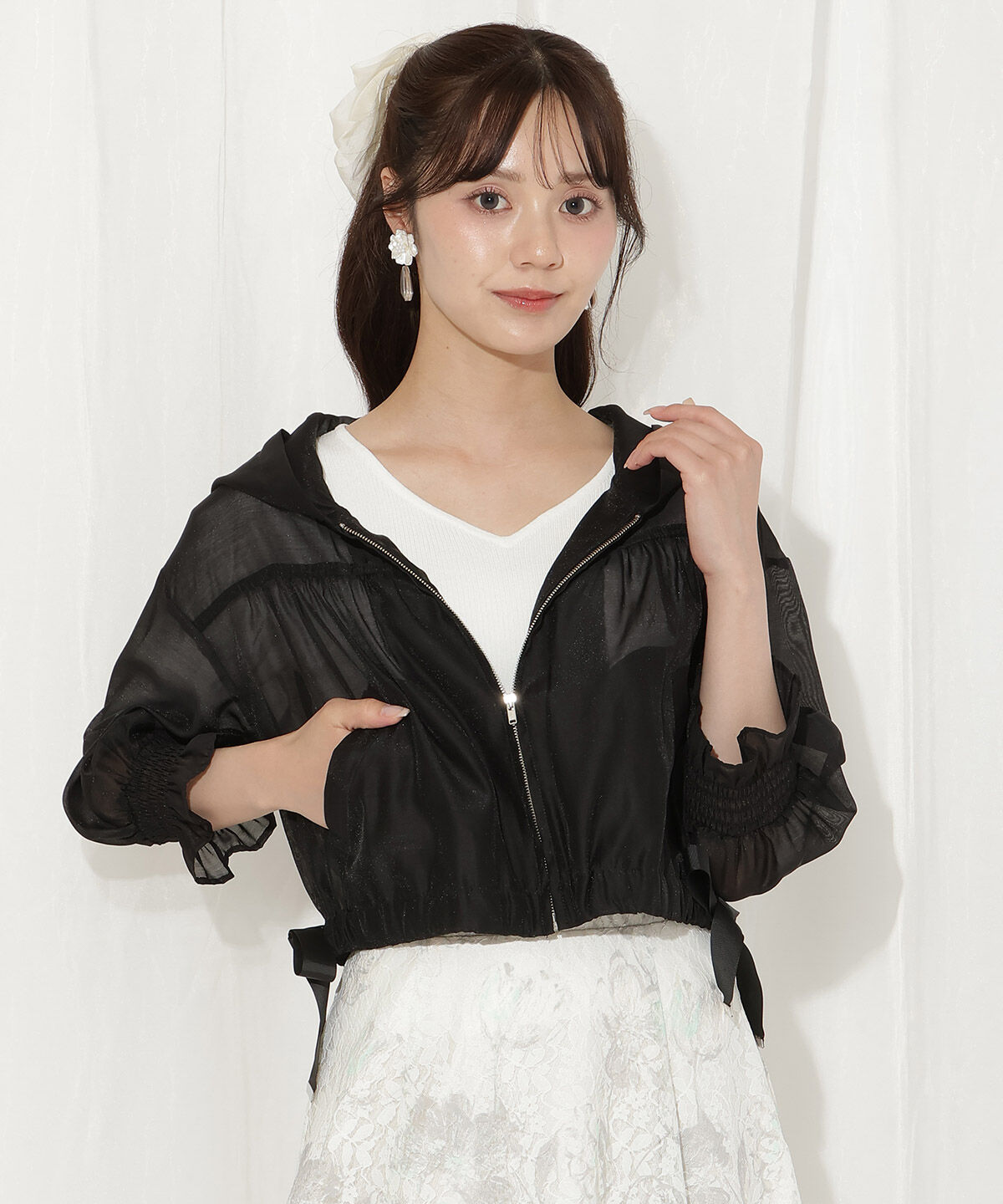 WILLSELECTION「キャンディスリーブシアーパーカー」|ブルゾン・スタジャン|