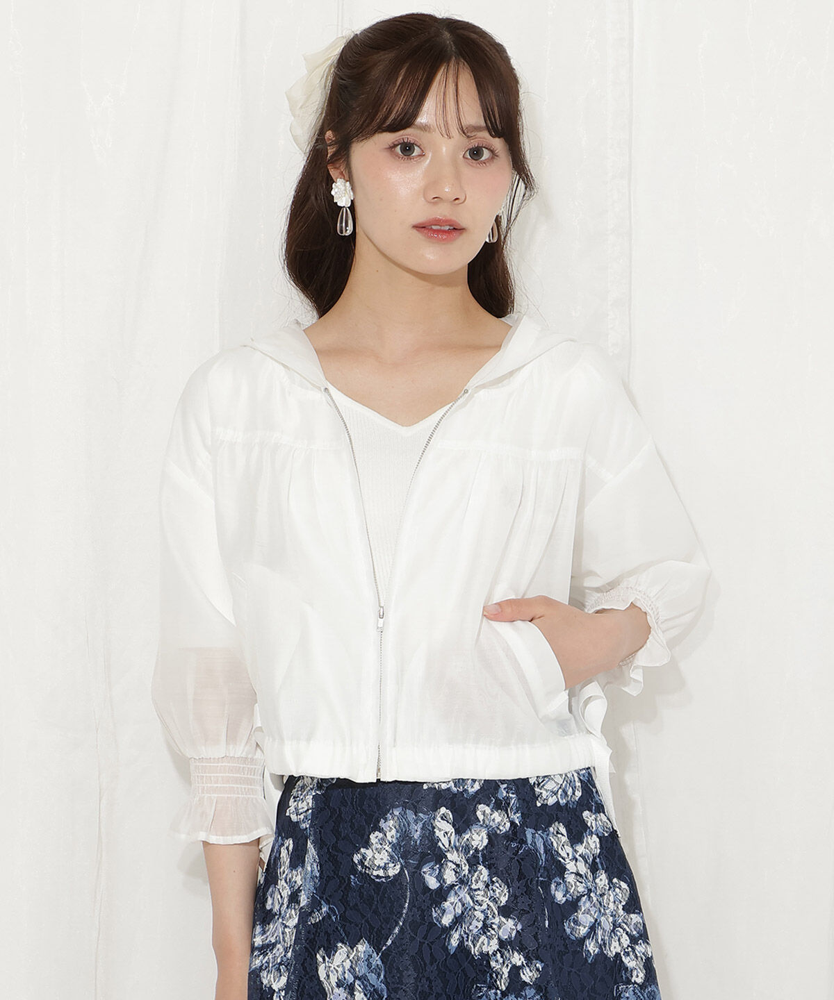 WILLSELECTION「キャンディスリーブシアーパーカー」|ブルゾン・スタジャン|