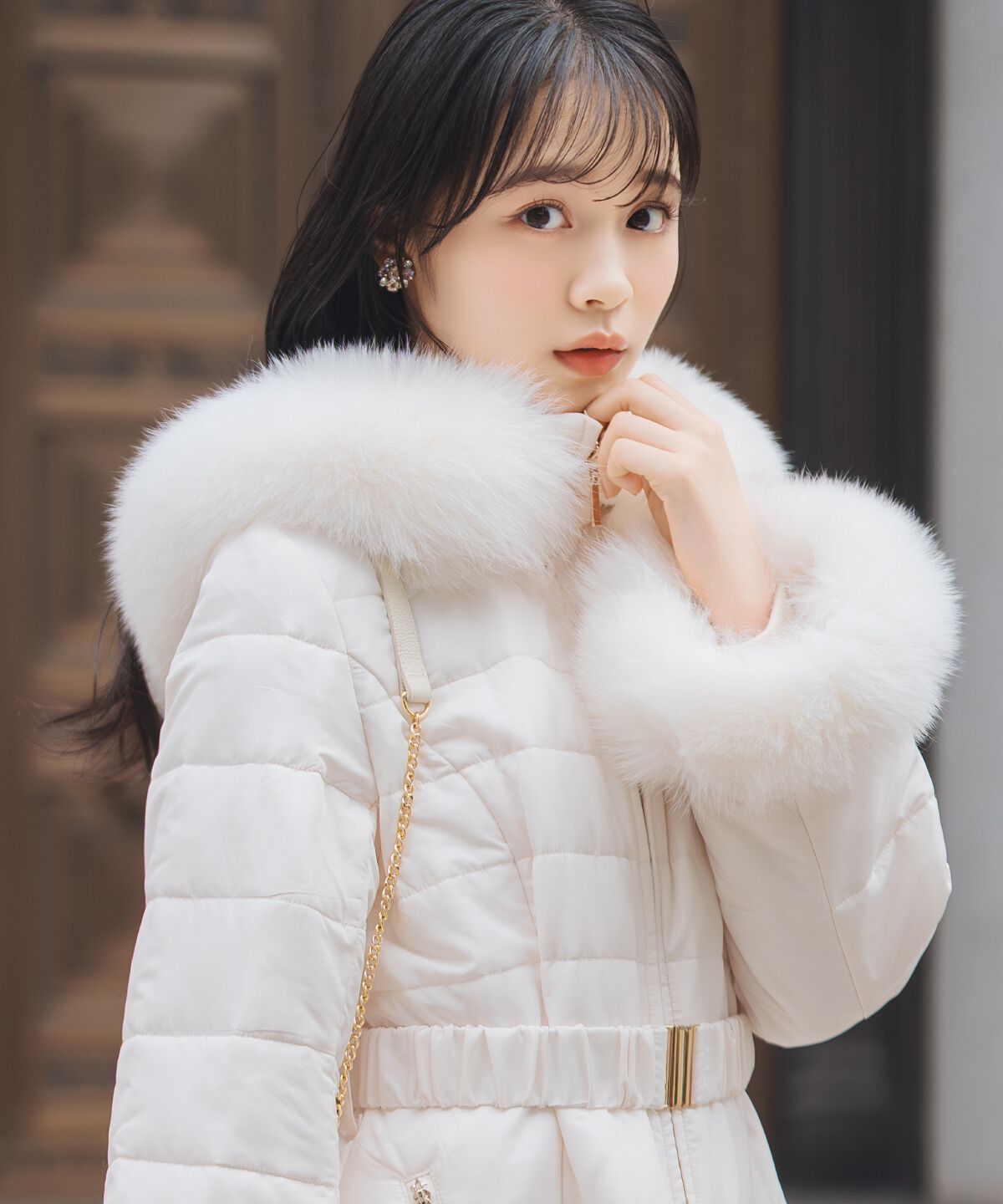 WILLSELECTION「フォックスファーキルティングフレアコート」|その他|