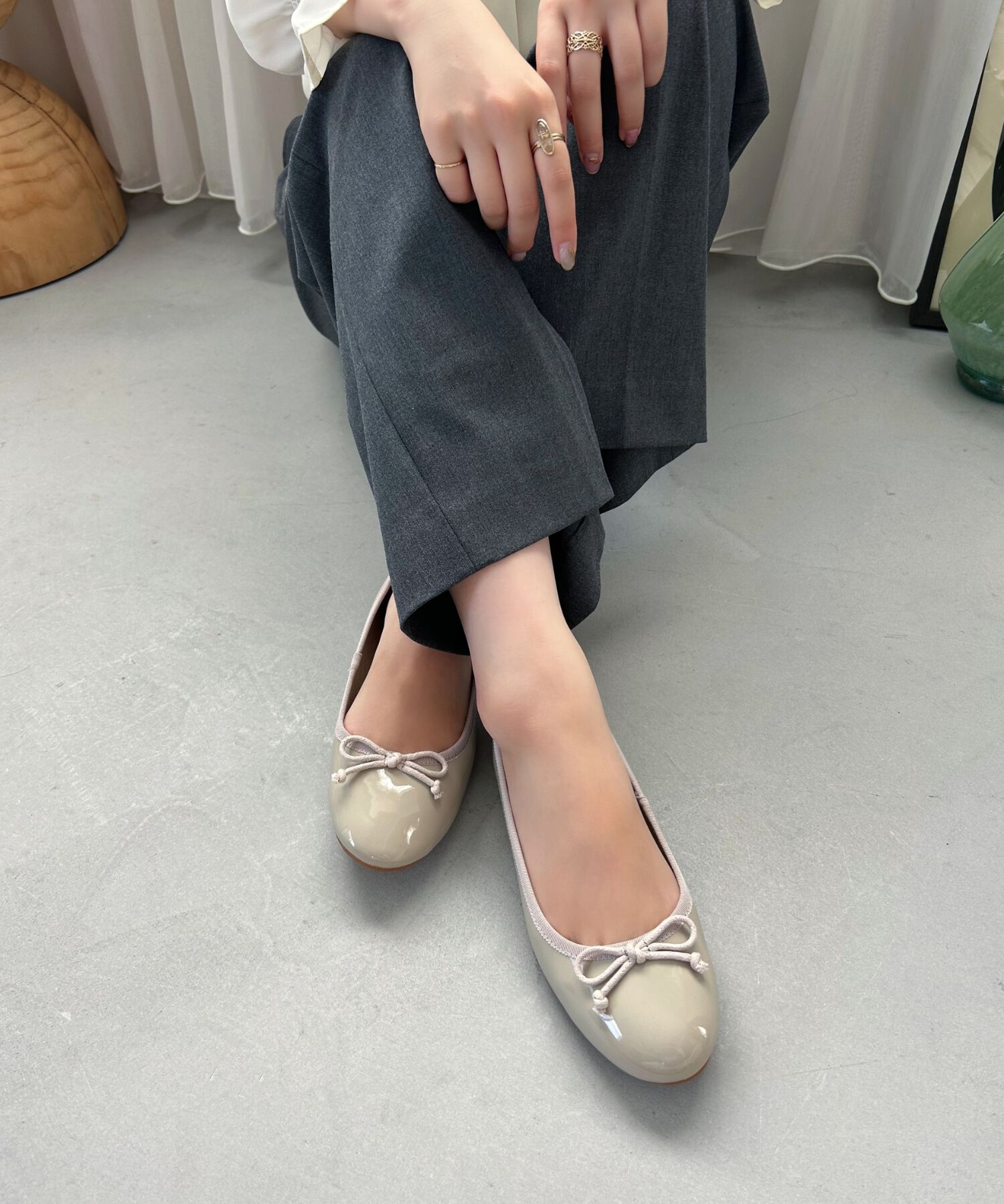 ORiental TRaffic「【 WEB限定 /累計7万足突破】 バレエシューズ /R-4006 パンプス フラット 厚手クッション エナメル」|パンプス|