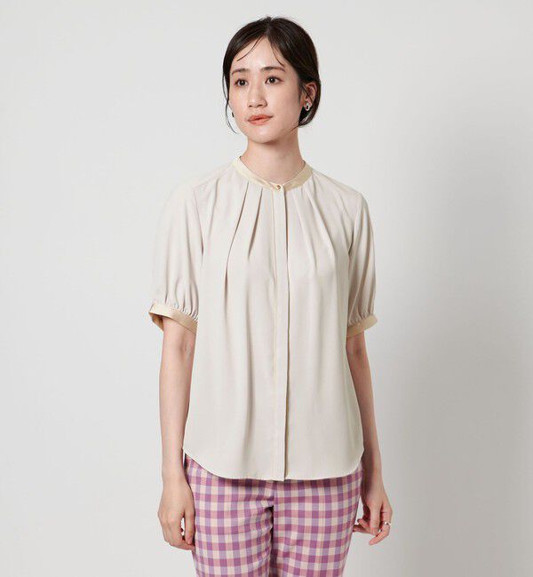 UNITED ARROWS「バイカラーパイピング ショートスリーブ ブラウス」|シャツ・ブラウス|