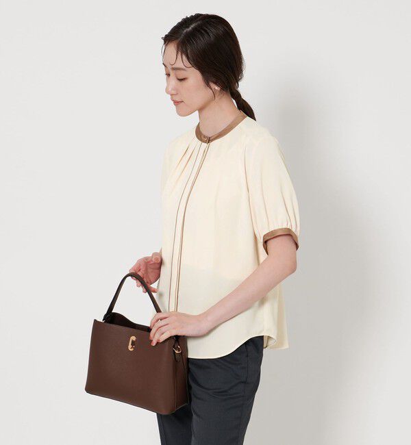 UNITED ARROWS「バイカラーパイピング ショートスリーブ ブラウス」|シャツ・ブラウス|NATURAL