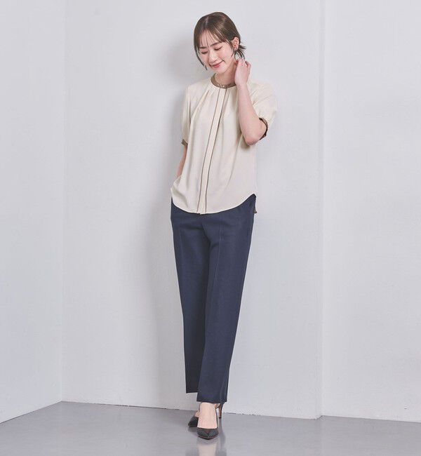 UNITED ARROWS「バイカラーパイピング ショートスリーブ ブラウス」|シャツ・ブラウス|