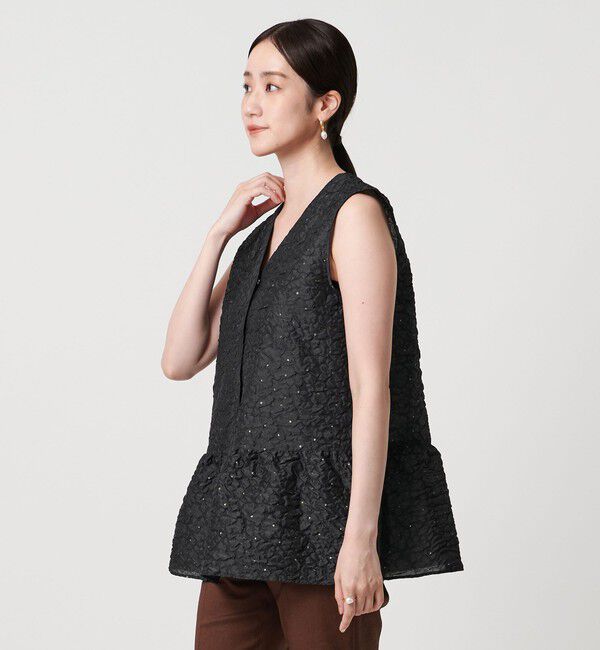 UNITED ARROWS「ジャガード ベスト」|ベスト・ジレ|BLACK