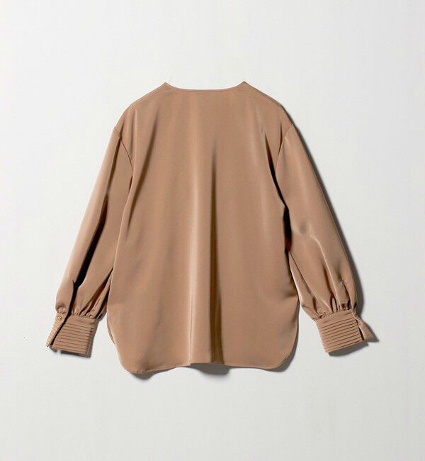 UNITED ARROWS「サテン Vネック ブラウス ‐ウォッシャブル‐」|シャツ・ブラウス|