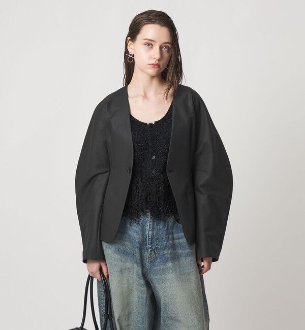 ASTRAET「＜ASTRAET＞コットン シェイプ ノーカラージャケット」|ノーカラージャケット|
