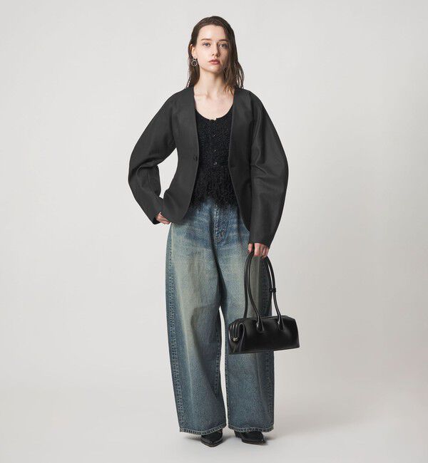 ASTRAET「＜ASTRAET＞コットン シェイプ ノーカラージャケット」|ノーカラージャケット|