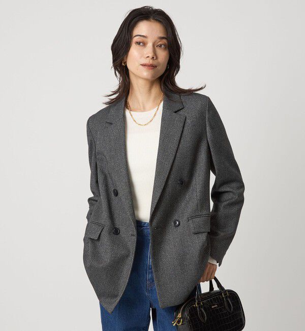 ホームスパン ダブル ジャケット ストレッチ（UNITED ARROWS green