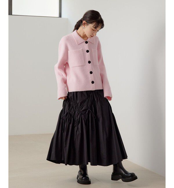 EMMEL REFINES「＜EMMEL REFINES＞EM セッケツ フェザーヤーン エリツキ カーディガン」|カーディガン|