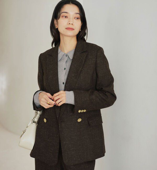 size SHORTあり］スラブ ダブル ジャケット（UNITED ARROWS green