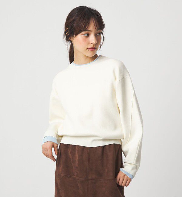 EMMEL REFINES「＜EMMEL REFINES＞EM HW スウェットライク ニット プルオーバー」|ニット・セーター|OFF WHITE